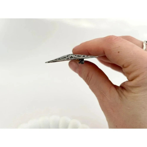 Art Deco Large XL Vintage Textured Handcrafted Cannetille Style Bowtie Brooch - Picture 9 of 10